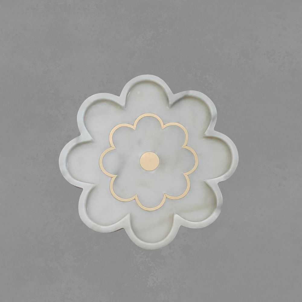 Floral Marble Trinket Tray
